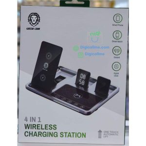 پایه شارژ وایرلس چندکاره گرین لاین مدل wireless charging Station 4in1